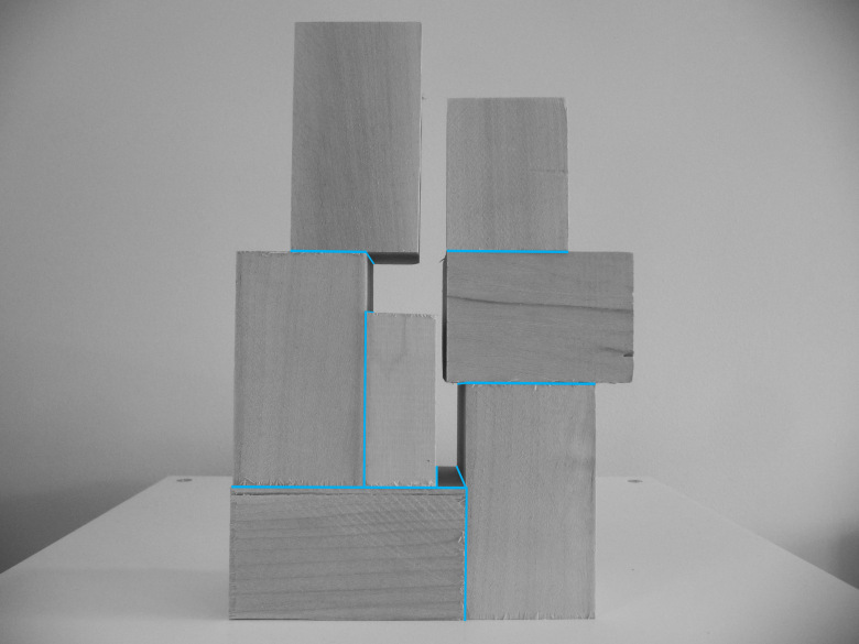 Contacts__digital drawing on seven wooden pieces__35 X 20 cm__September 2015